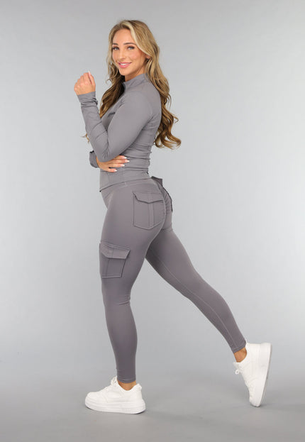 OP=OP.09.S Donkergrijze Gymset met Scrunch