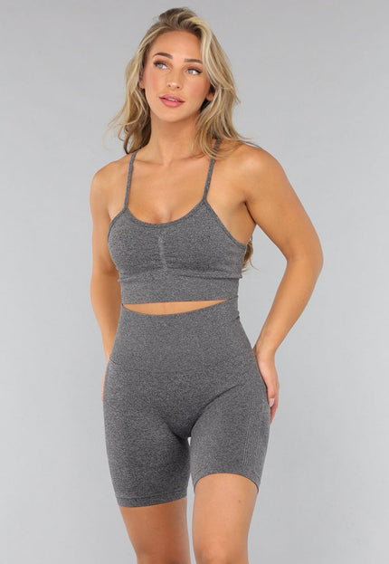 NEW2310 Grijze Fitness Set met Korte Broek