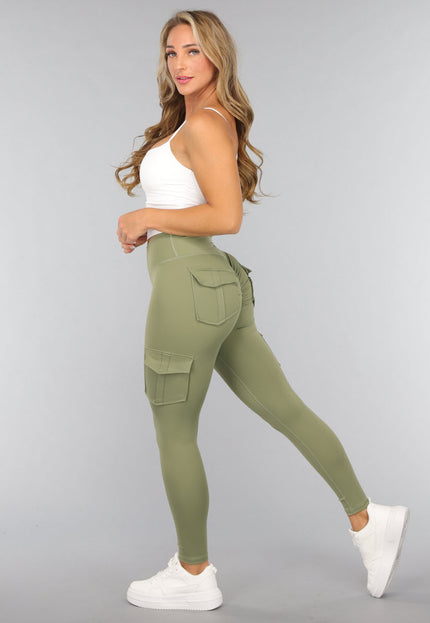 NEW2310 Groene Longsleeve Fitness Set met Zakken