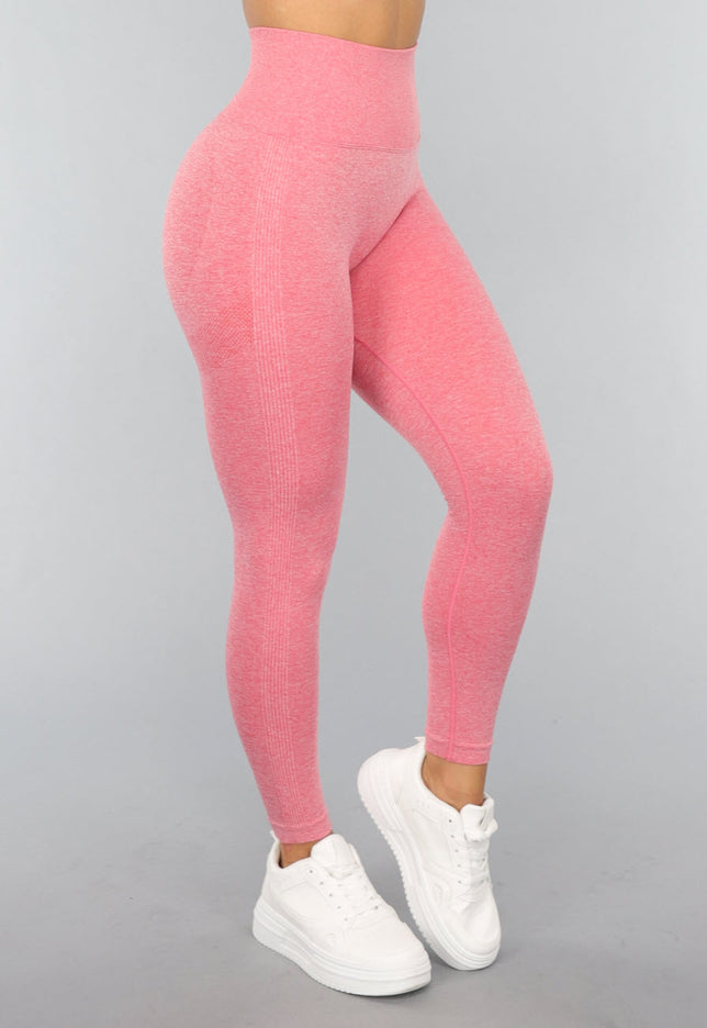 NEW2310 Koraal Kleurige Gym Legging met Scrunch
