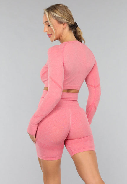 NEW2310 Koraal Kleurige Sporttop met Duimgaten