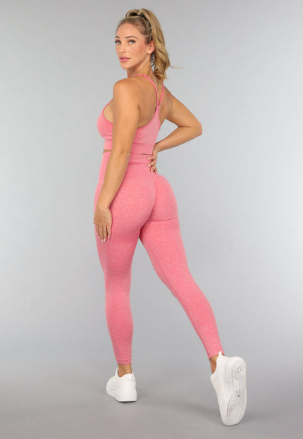 NEW2310 Koraal Kleurige Sporttop met Uitneembare Pads