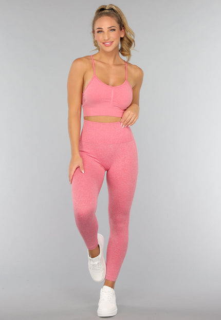 NEW2310 Koraal Kleurige Sporttop met Uitneembare Pads