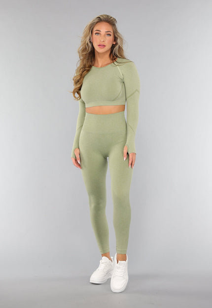 NEW2310 Lichtgroene Fitnesslegging met Liftend Effect