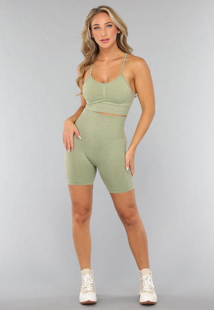 NEW2310 Lichtgroene Sportieve Shortset