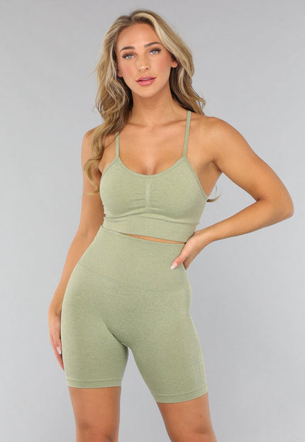 NEW2310 Lichtgroene Sportieve Shortset
