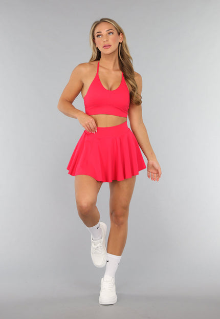 NEW2310 Rode Sportset met Sport Skort