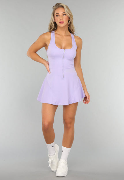 NEW2310 Sportief Lila Stretch Tennis Jurkje met Rits