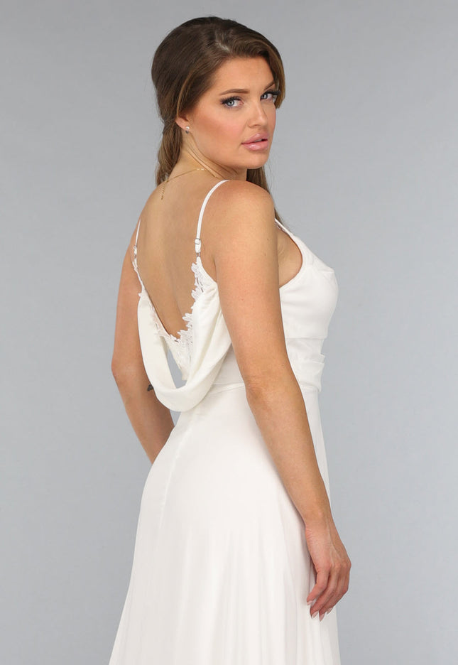 NEW2310 Witte Lange Bruidsjurk met Kanten Detail