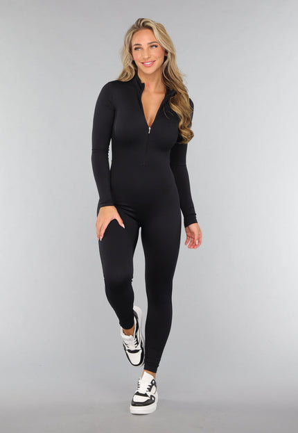 NEW2310 Zwarte Aansluitende Jumpsuit met Ritssluiting