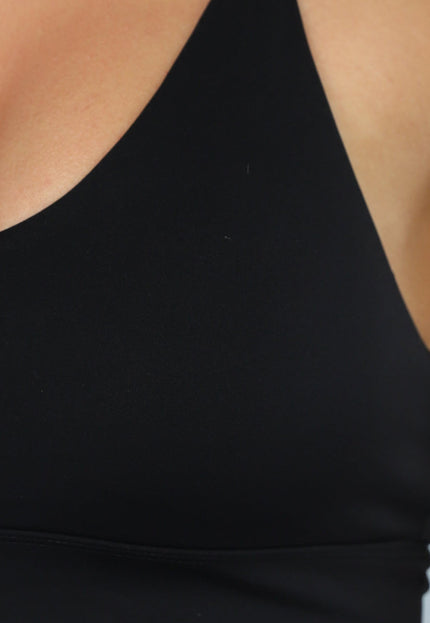 NEW2310 Zwarte Sportset met Geplooide Rok