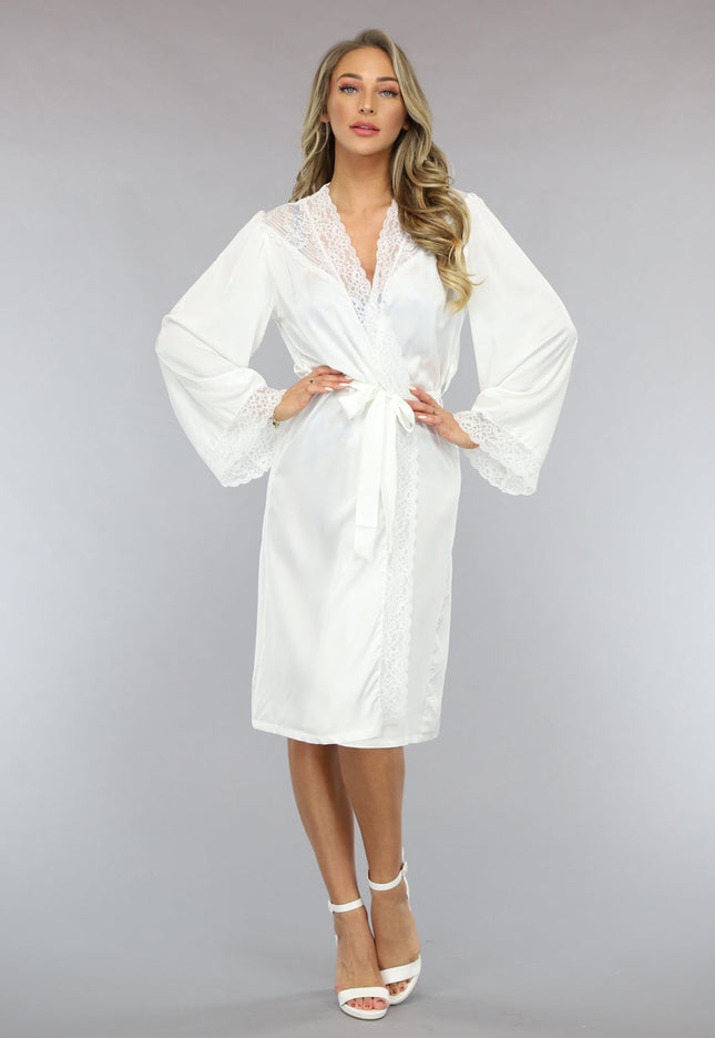 OP=OP.10.NL Classy Witte Satijnen Kamerjas