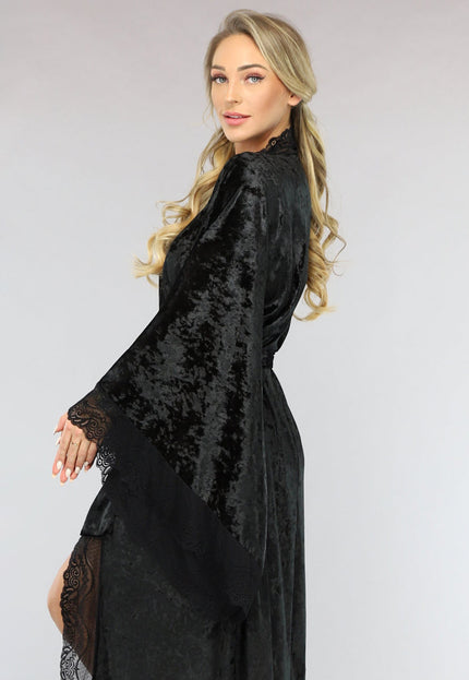 OP=OP.48.S Lange Zwarte Kamerjas van Velours de Panne