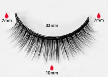 OP=OP.03.NL Set van 3 Naturel Nepwimpers Inclusief Lijm