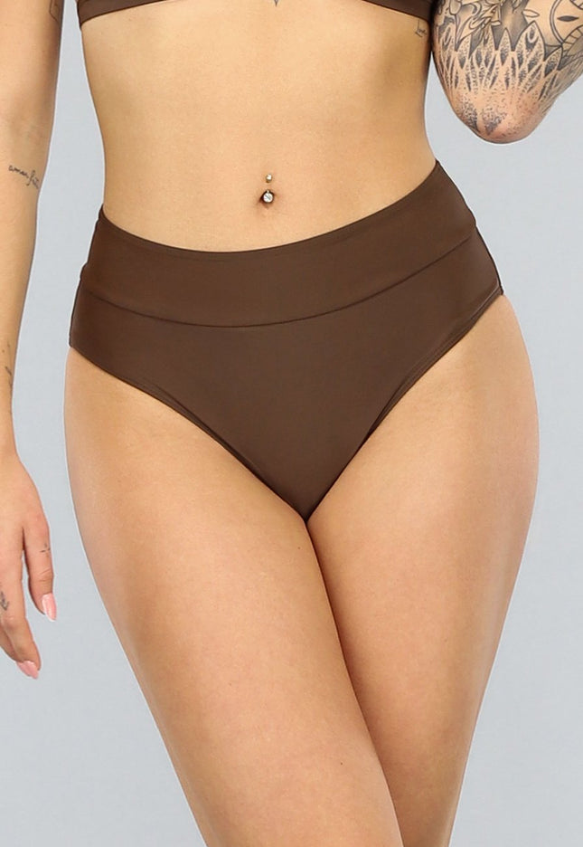 NEW2404 Bruine High Waist Bikinislip