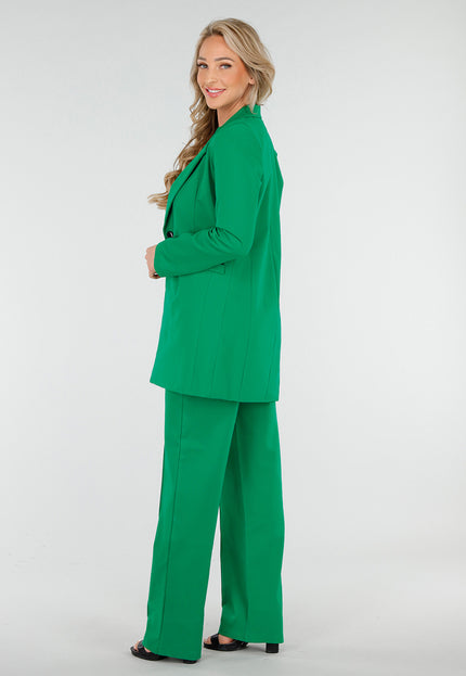 OP=OP.AV.12 Donkergroene Halflange Blazer met Stretch