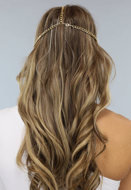 NEW2404 Gouden Gezichts Ketting met Holografische Diamanten