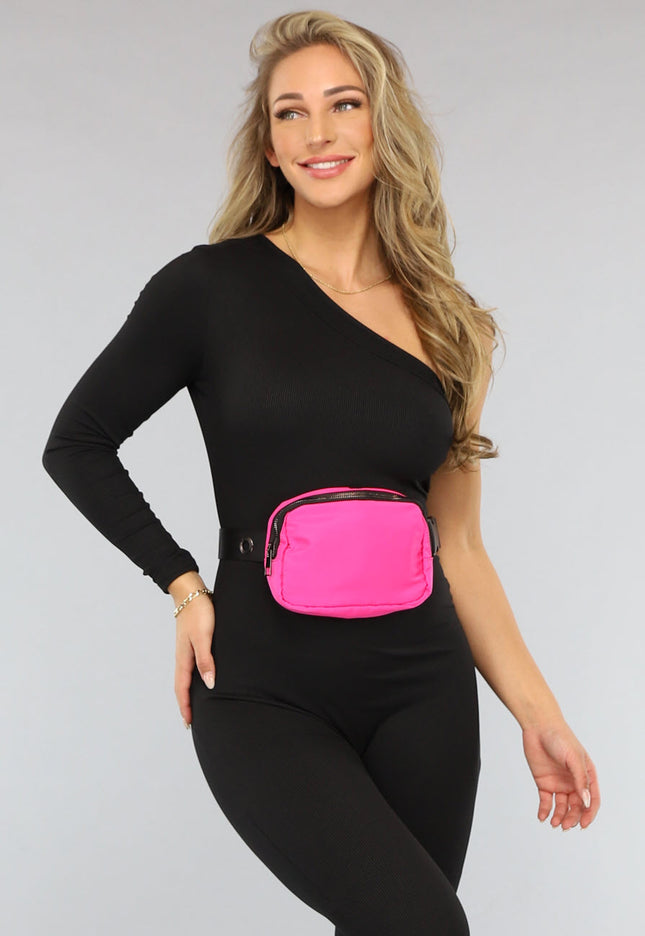 NEW2404 Hardroze Heuptas met Zwarte Band