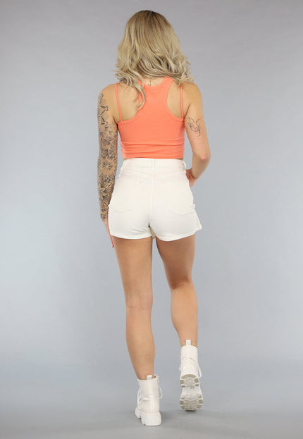 NEW2404 Koraalkleurige Cut Out Top met Spaghettibandjes