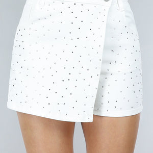 NEW2405 Witte Glitter Skort