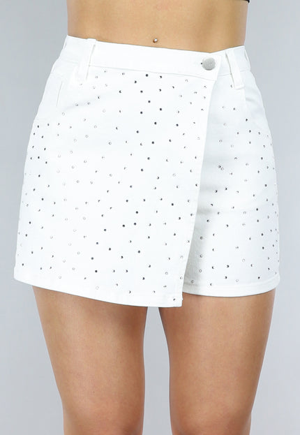 NEW2405 Witte Glitter Skort