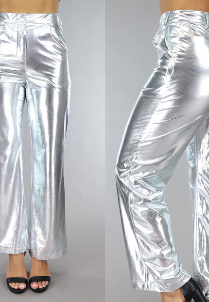 OP=OP.03.NL Zilveren Metallic Pants