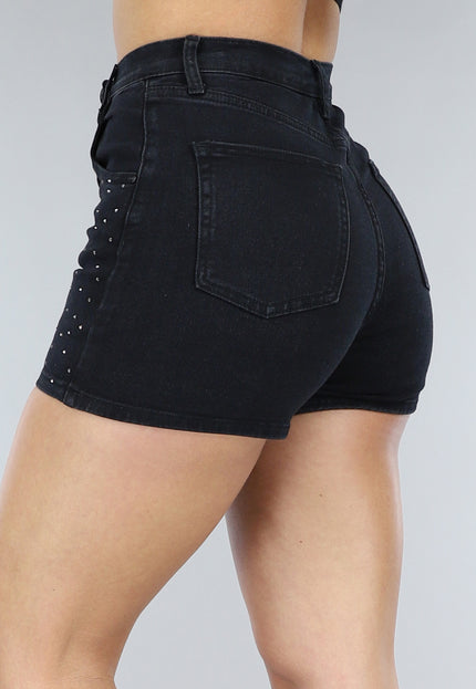 NEW2405 Zwarte Glitter Skort