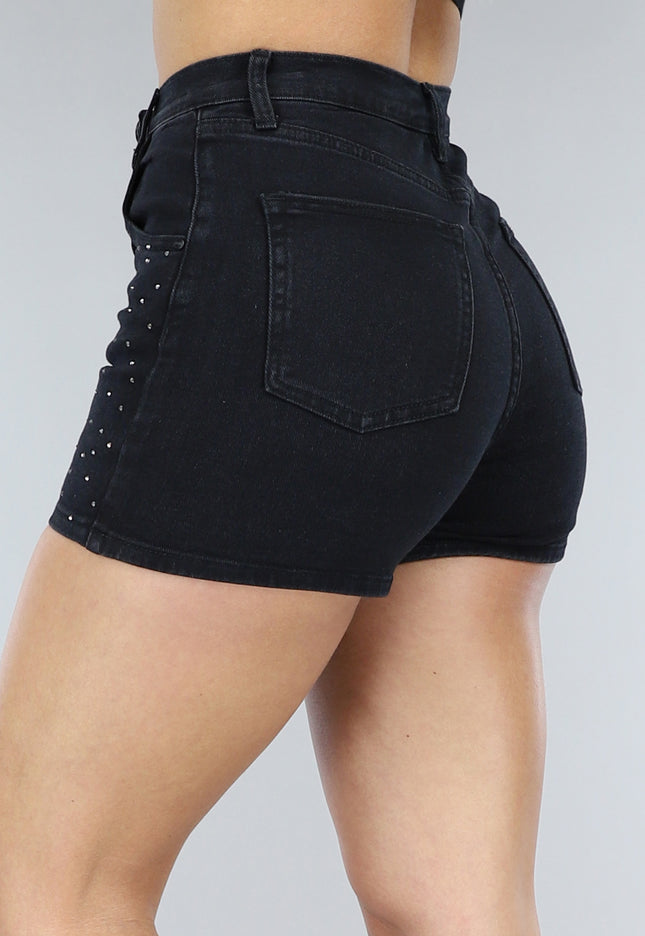 NEW2405 Zwarte Glitter Skort