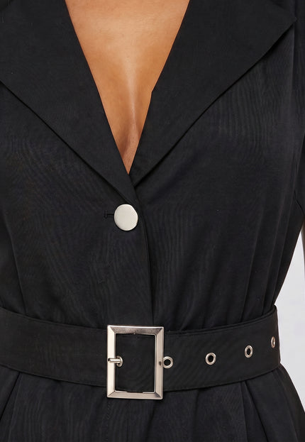 NEW240626 Zwarte Blazer Playsuit met Riem