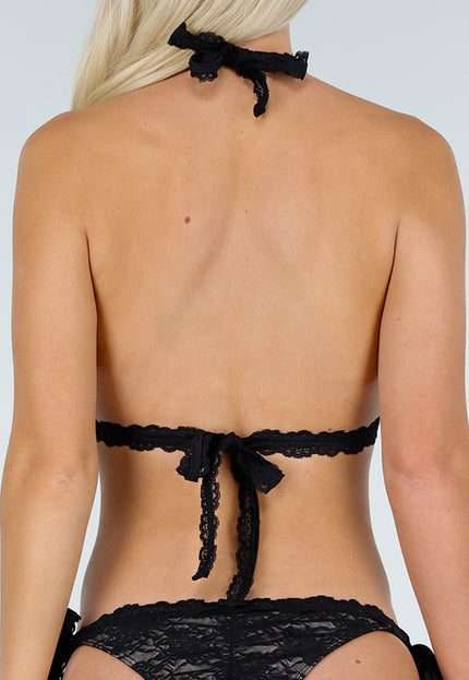 NEW240626 Zwarte Kant Bikini Top met Push-Up