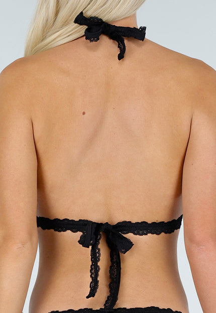 NEW240626 Zwarte Kant Bikini Top met Push-Up