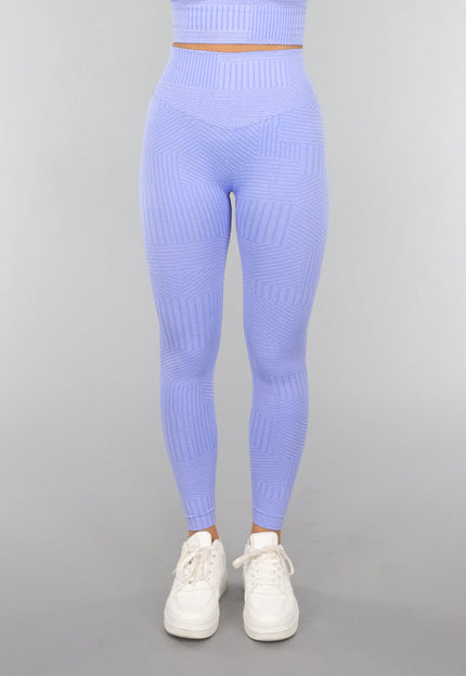 NEW2407 Gestreepte Print Yogabroek in Lavendel