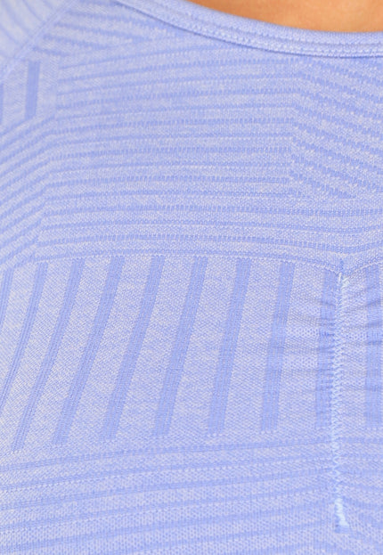 NEW2407 Lavendel Longsleeve Fitness Top met Print