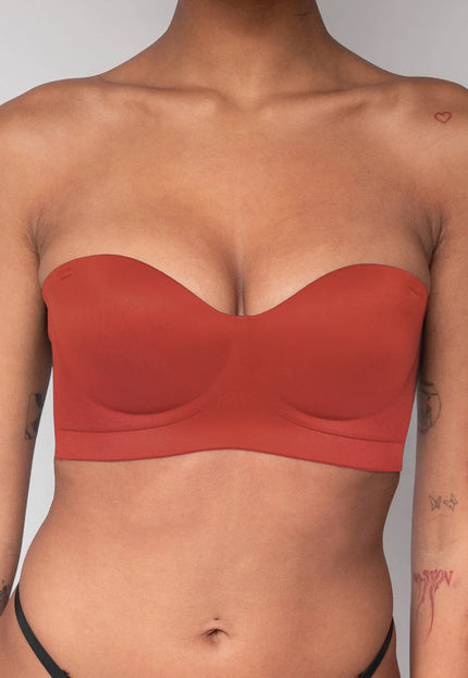 NEW2407 Naadloze Push Up Bh Zonder Beugels Roestbruin