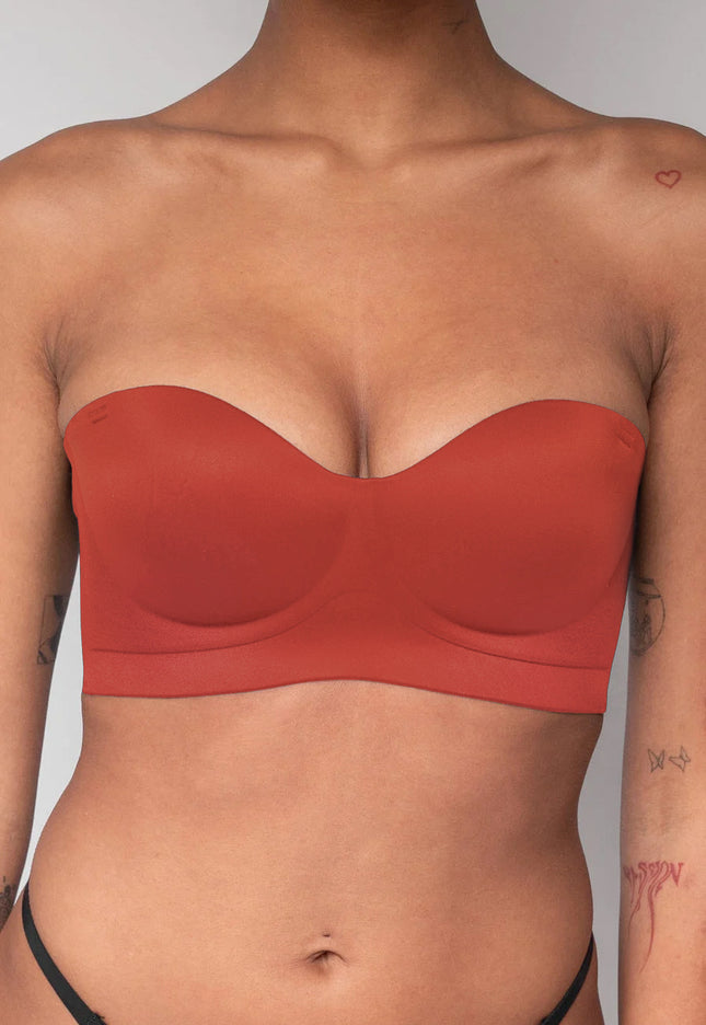 NEW2407 Naadloze Push Up Bh Zonder Beugels Roestbruin