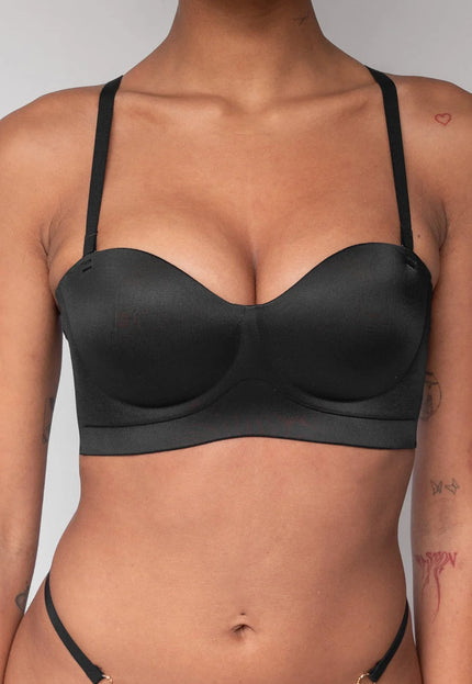 NEW2407 Zwarte Naadloze Push Up Bh Zonder Beugels