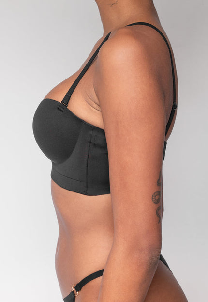 NEW2407 Zwarte Naadloze Push Up Bh Zonder Beugels