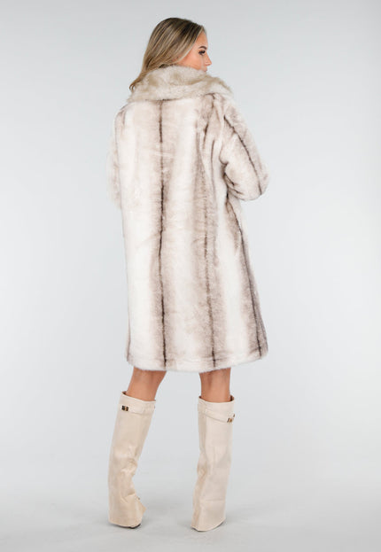 WINTER Beige Bontjas met Revers