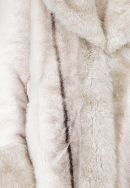 WINTER Beige Bontjas met Revers