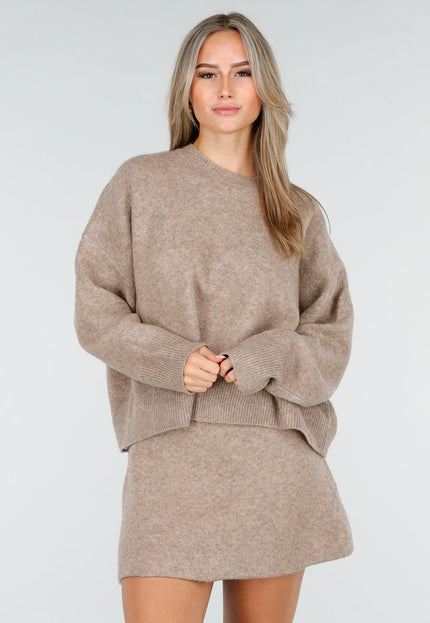 NEW240925 Beige Gebreide Set