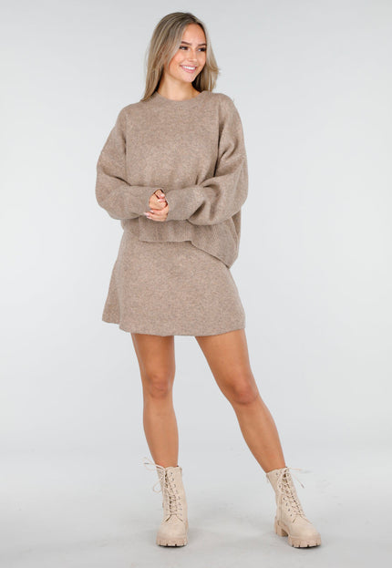 NEW240925 Beige Gebreide Set