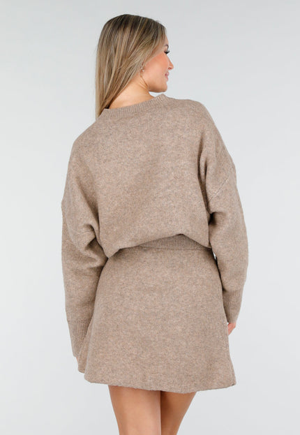 NEW240925 Beige Gebreide Set