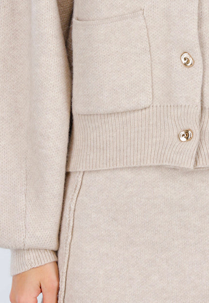 NEW240925 Beige Gebreide Two-Piece Set