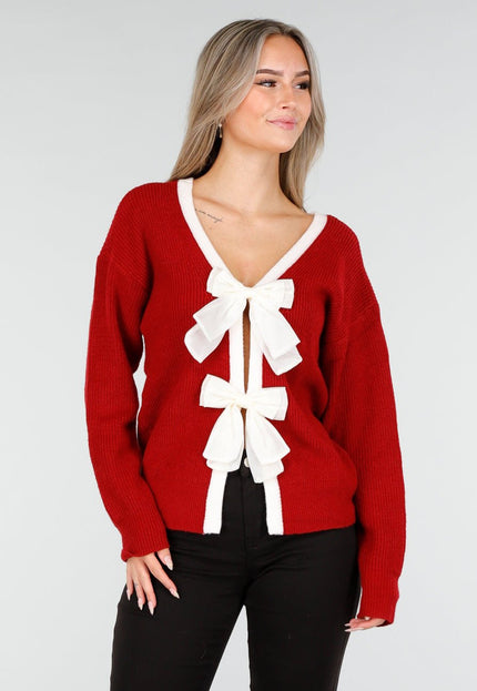 NEW240925 Bordeauxrode Gebreide Trui