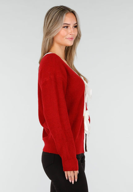 NEW240925 Bordeauxrode Gebreide Trui