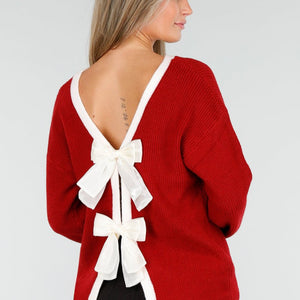 NEW240925 Bordeauxrode Gebreide Trui