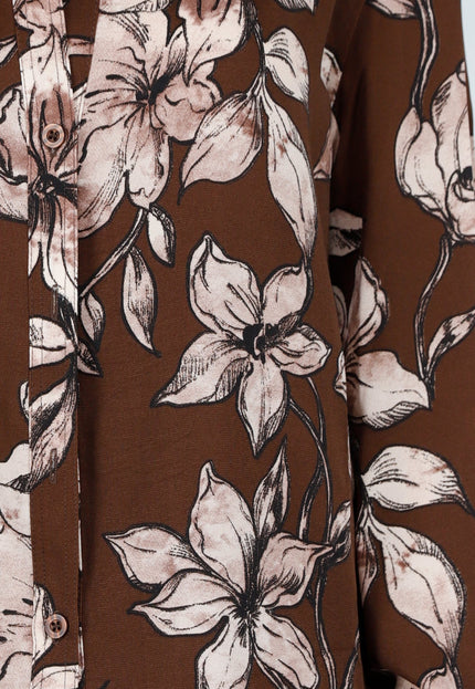 OP=OP.AV.10 Bruine Bloemen Blouse