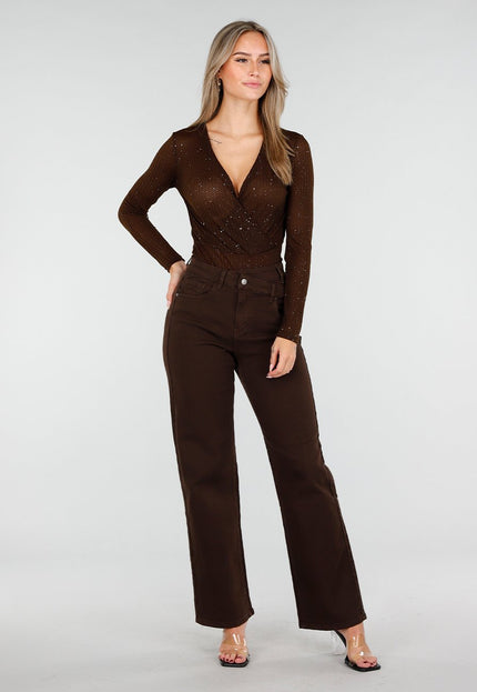 Bruine Glitter Stretch Body