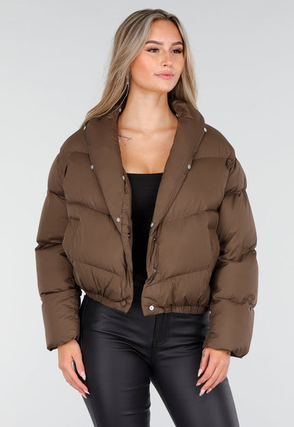 WINTER Bruine Pufferjas met Bontkraag