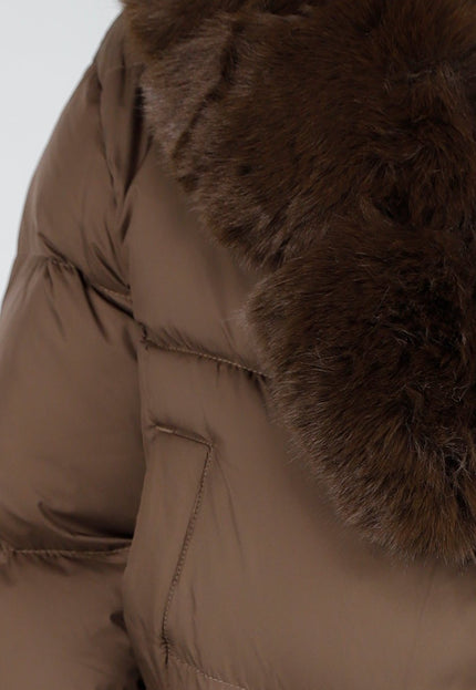 WINTER Bruine Pufferjas met Bontkraag